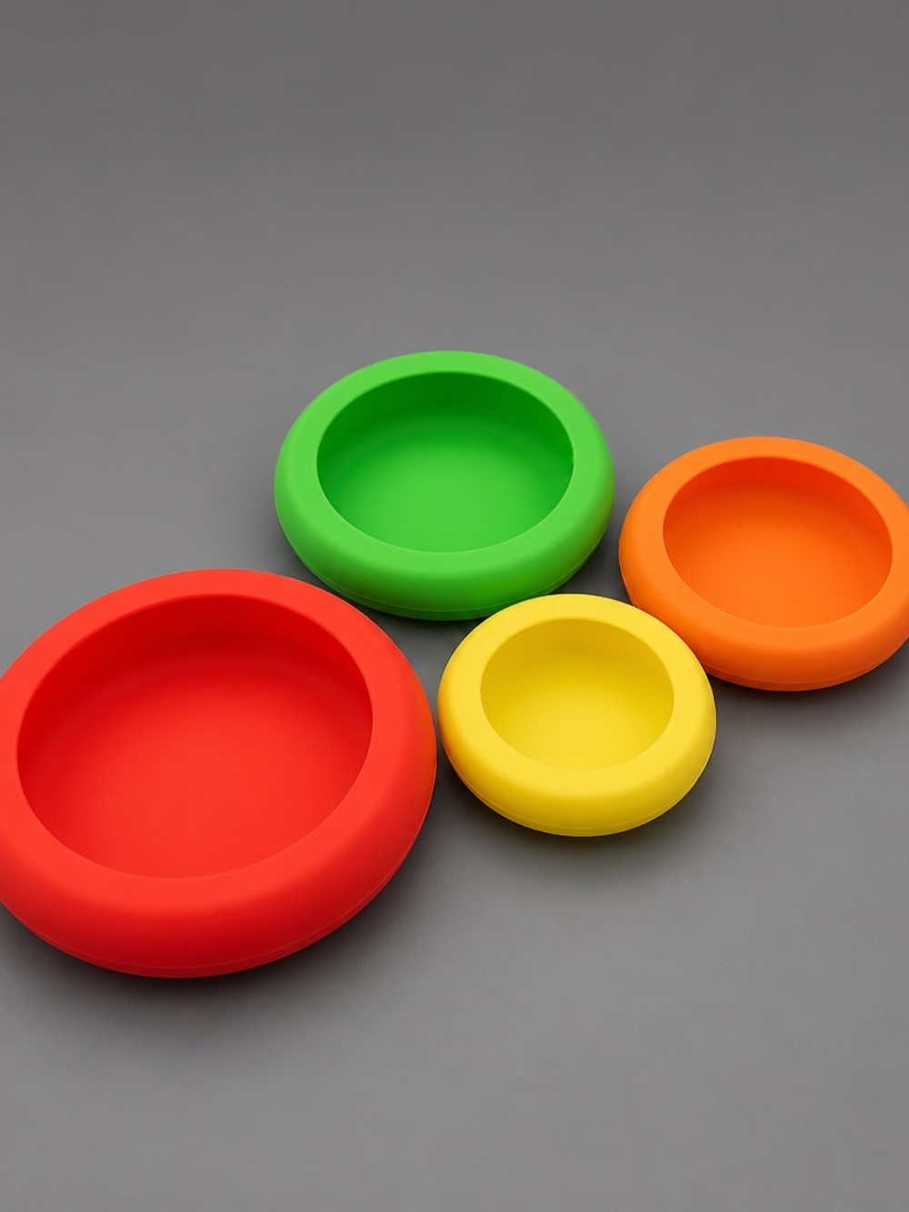 Kids Silicone food huggers- Red, Green, Orange, Yellow